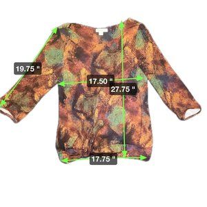 Coldwater Creek women's top, drop waist tunic with decorative tie, size 14